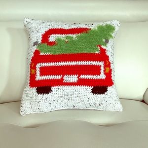 Hand stitched homemade Christmas pillow